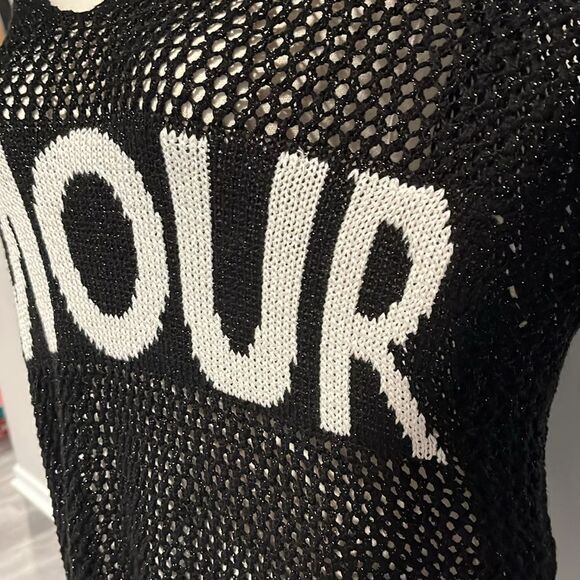 Amour Italian Crochet Pullover MADE IN ITALY NWOT - OS ($99) - Picture 5 of 10